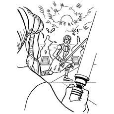 Fight Between Obi Wan Padawan Anakin Star Wars Coloring Sheet Star