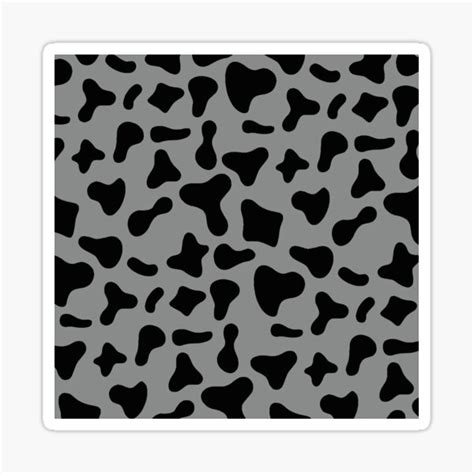Black Cow Print On Grey Cow Holstein Cow Print Sticker For Sale By