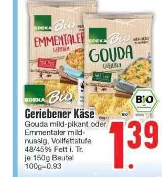 Edeka Bio Geriebener K Se Angebot Bei E Center