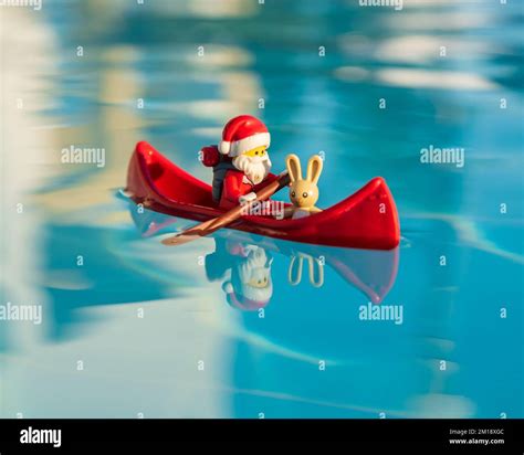 Lego Minifigure Santa Clause On Vacation Stock Photo Alamy