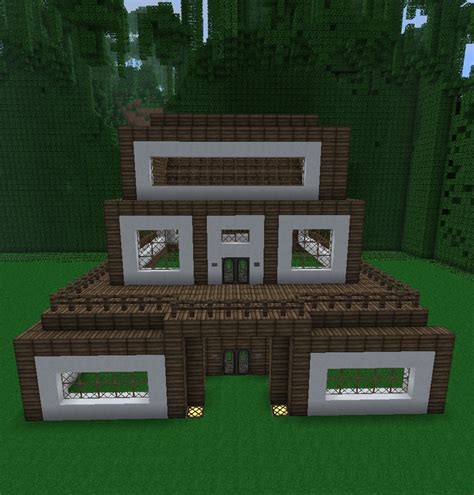 modern wooden house Minecraft Map