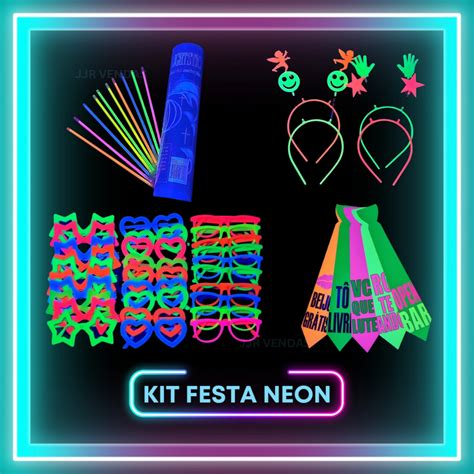 Kit Festa Itens Neon Luz Negra Brilha No Escuro Shopee Brasil