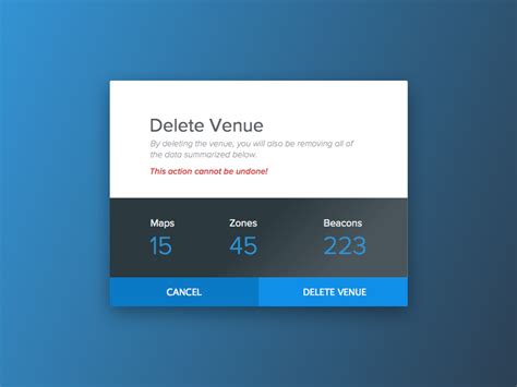 Delete Venue Bms Modal Ui By Area360 On Dribbble