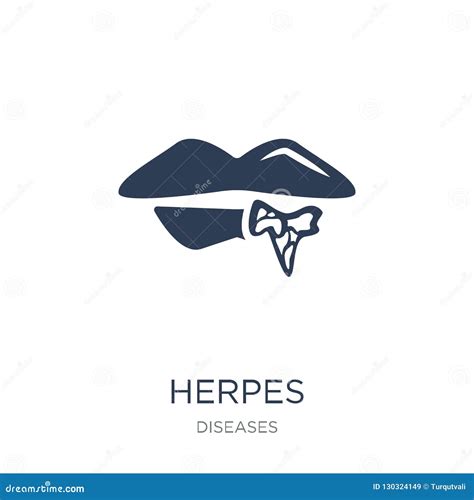 Herpes Icon Trendy Flat Vector Herpes Icon On White Background Stock