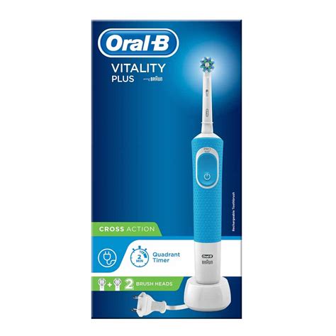 Oral B Vitality Plus Cross Action Blue Electric Rechargeable Toothbrush Wilko