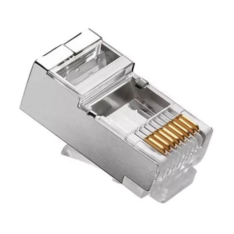 Conector RJ45 CAT5E 8 Vias Blindado Modular PLUG 8X8 062 0047