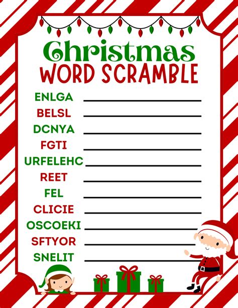 Christmas Word Scramble Printable