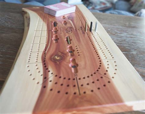 3 Player Cribbage Board Made From Red Cedar Wood From The Hood