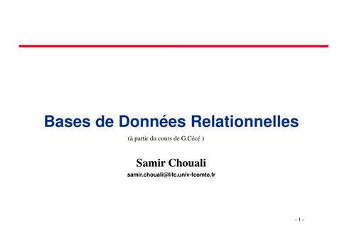 Ppt Bases De Donn Es Relationnelles Powerpoint Presentation Free