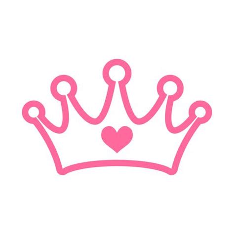 Pink Girly Princess Royalty Crown With Heart Jewels 554891 Vector Art ...