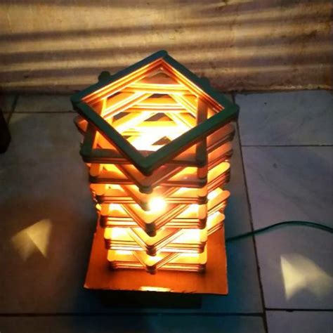 Jual LAMPU MEJA TIDUR KAYU ESTETIK RUSTIC VINTAGE PRAKARYA KERAJINAN