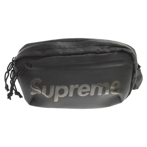 SUPREME シュプリーム 21SS Waist Bag スケルトンロゴ ナイロンボディバッグ ブラック 9023l050018