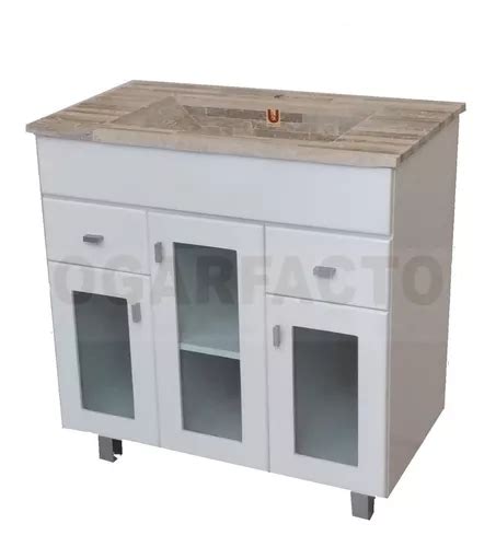 Vanitory Classic 80 Cm Blanco Mesada Marmol Travertino 1ra En Venta En