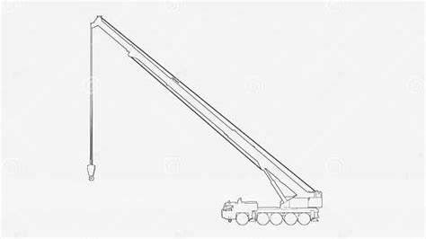 Mobile Crane Sketch Isolated on White Background Stock Illustration - Illustration of industrial ...