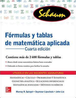 Formulas Y Tablas De Matematica Aplicada Ed Schaum Spiegel