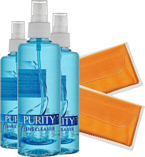 Purity Eyeglass Lens Cleaner Kit 3 X 8oz Lens Cleaner Spray Bottle 2 Microfiber