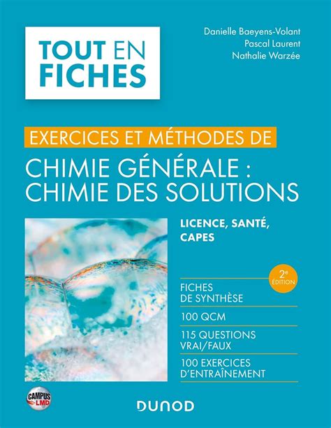 Campus Chimie G N Rale Chimie Des Solutions E D Exercices Et