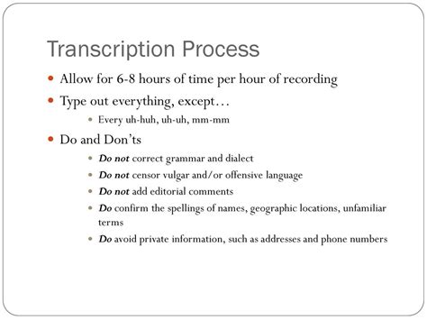 Transcription Workshop For Hist Ppt Download