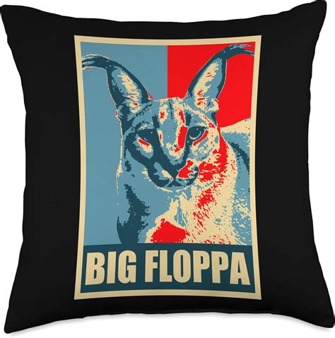 Big Floppa Cat Meme Ts Big Floppa Caracal Cat Meme Throw Pillow 18x18