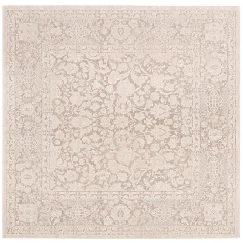 SAFAVIEH Reflection Beige Cream 7 Ft X 7 Ft Square Distressed Floral