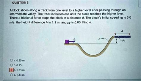 Solved Question A Block Slides Along Track From One Level T A