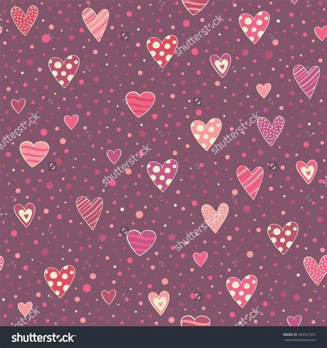 Seamless Hearts Pattern Vector De Stock Libre De Regalías 349531907 Shutterstock