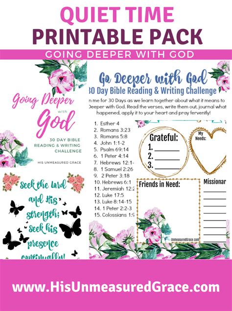 Going Deeper With God Printable Pack Is A Set Of Four Beautiful Digital