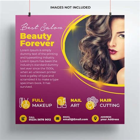 Premium PSD | A poster for beauty and beauty salon that is on display.