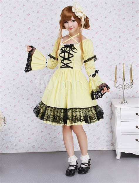 Cotton Yellow Lace Gothic Lolita Dress Buy Online