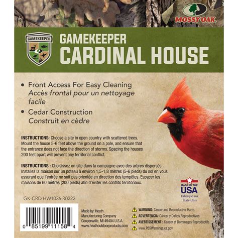 GK-CRD: Gamekeeper Cedar Cardinal Nesting House – Made in the USA