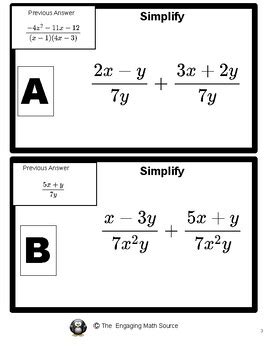 Add Subtract Rational Expressions By The Engaging Math Source Tpt