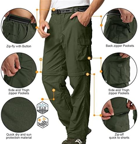 Yeyity Wanderhose Herren Zip Off Abnehmbar Trekkinghose Atmungsaktiv