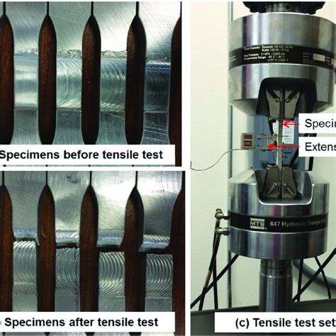 Photograph Of Tensile Test Specimens Before Test A Specimens After