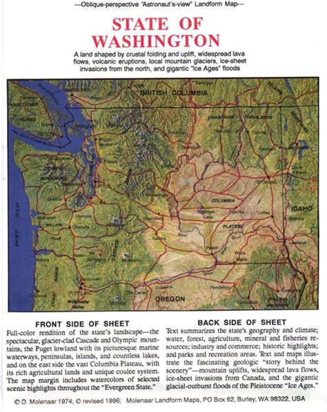 Washington State by Molenaar Landform Maps