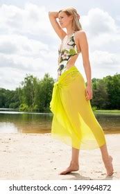 Beautifull Model Bikini On Beach Sunny Stock Photo Shutterstock