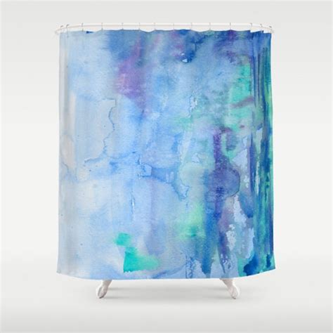 Blue Watercolor Shower Curtain Blue Watercolor Bliss