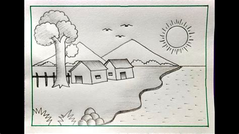 Asani Se Village Scenery Kaise Banaye Only Pencil Se Simple