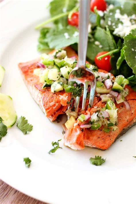 Pan Seared Salmon With Cucumber Lime Salsa Easy Peasy Meals