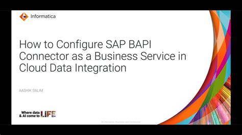 How To Configure Sap Bapi Connector As A Business Service In Cloud Data