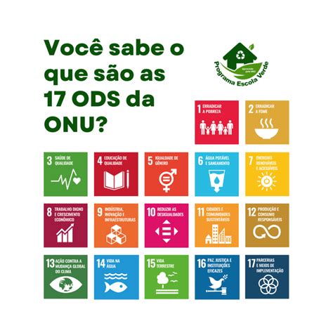 Voc Sabe O Que S O As Ods Da Onu Programa Escola Verde