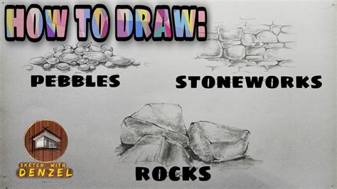 HOW TO DRAW Stones Pebbles And Rock Shades And Shadows Sketch