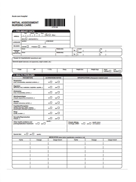 Examples Of Initial Assessment