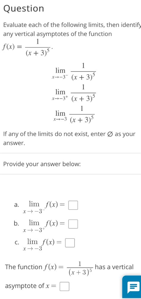 Solved Question Evaluate Each Of The Following Limits Then Chegg