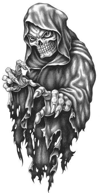 Pin by Weißer Hai on Sensenmann Skull tattoo design Evil skull