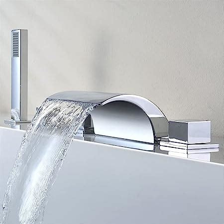 Shzicmy Robinet Cascade Trous De Baignoire Chrom Mitigeur Avec Bec