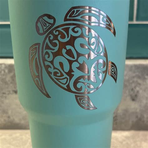 Laser Engraved Turtle Tumbler Etsy