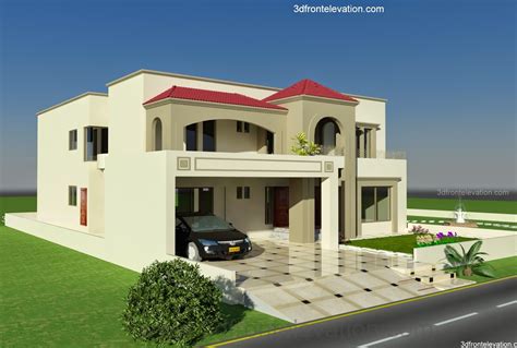 D Front Elevation Kanal Plot House Design Europen Style In