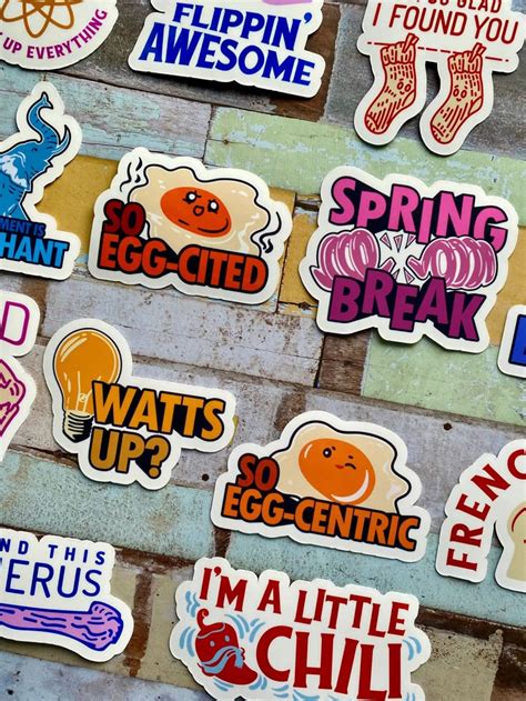 Brand Stickers Food Stickers Funny Stickers Bold Typography Graphic