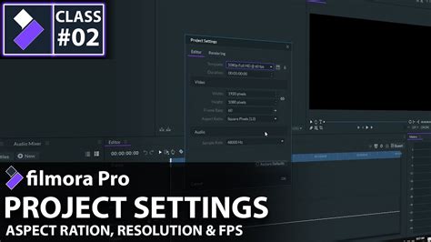 FILMORA PRO PROJECT SETTINGS ASPECT RATIO RESOLUTION FPS