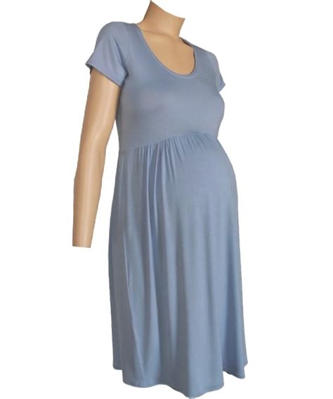 Flattering Gathered Summer Maternity Dress In Soft Viscose